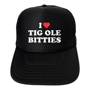 I ❤️ Tig Ole Bitties Funny Adjustable Trucker Hat